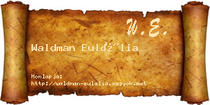 Waldman Eulália névjegykártya